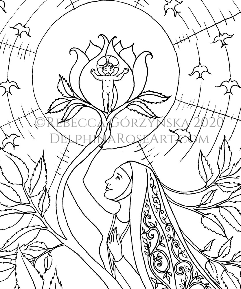 O Viridissima Virga - PDF coloring page - Image 2