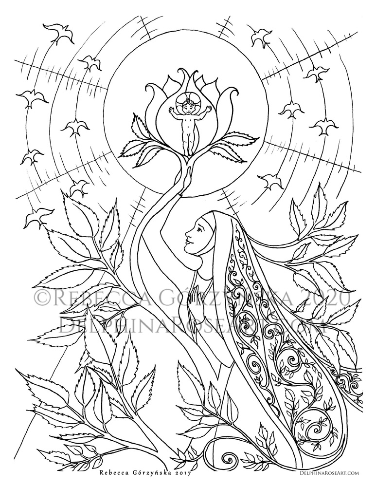 O Viridissima Virga - PDF coloring page