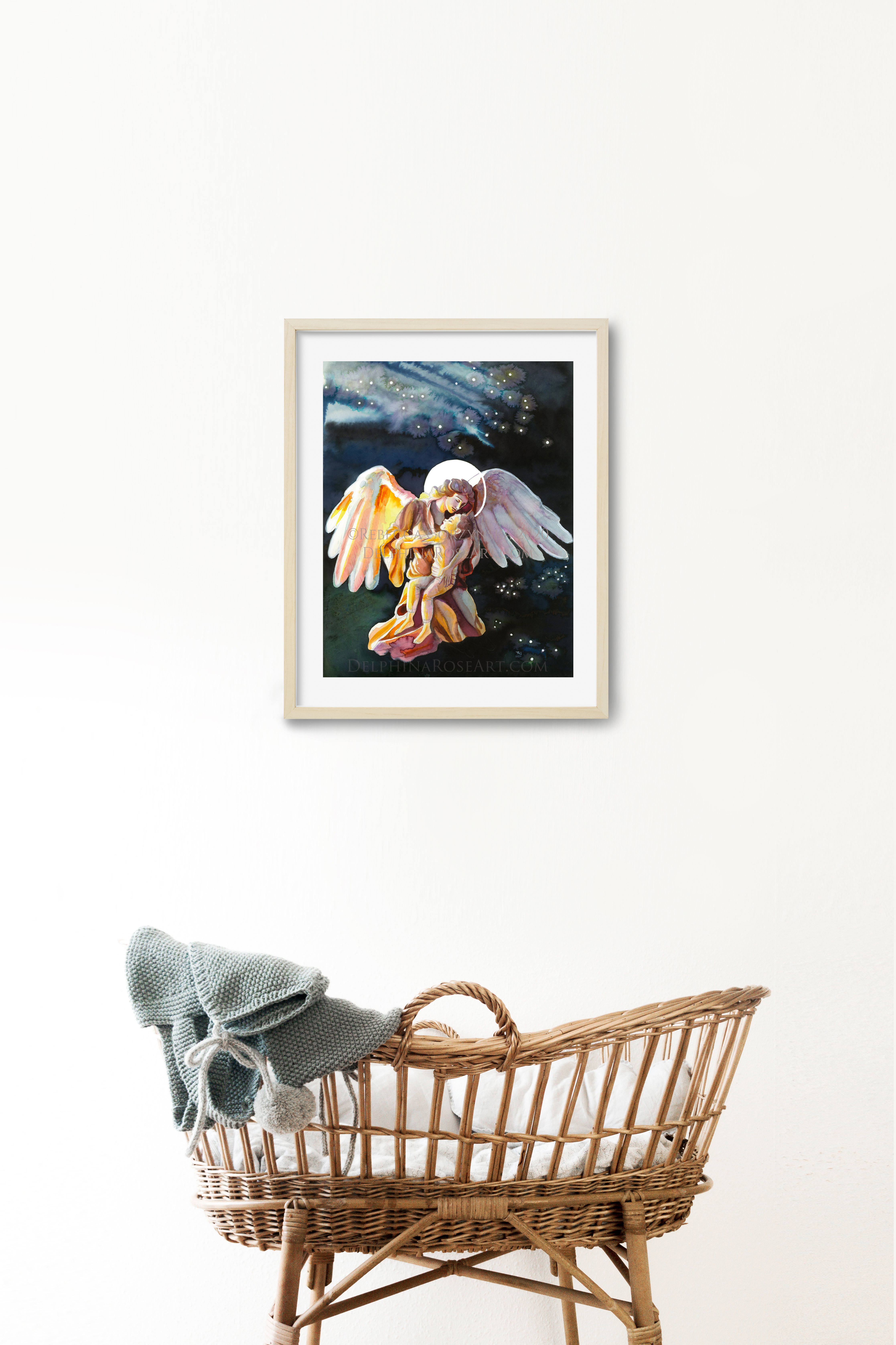 Guardian Angel holding sleeping boy print