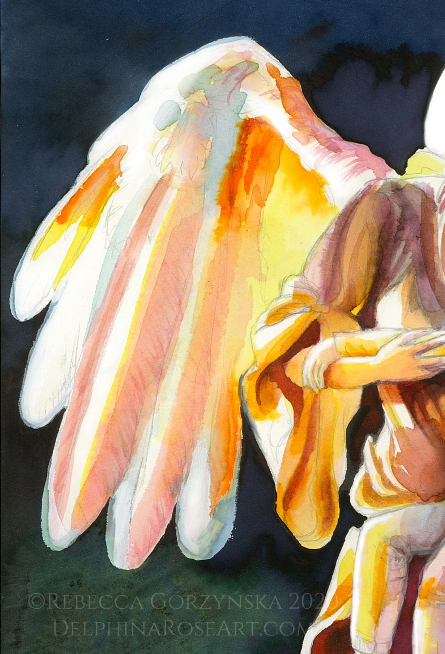 Guardian Angel holding sleeping boy print