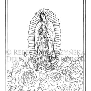 Our Lady of Guadalupe coloring page - Delphina Rose Art