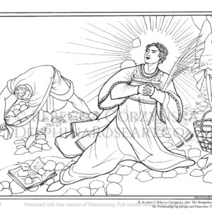 St. Stephen coloring page based on Tintoretto painting